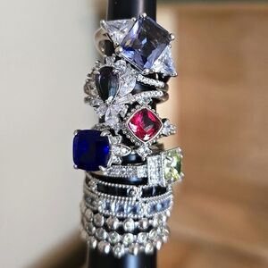 Ring Bomb Party Rings, Set Of 7, Size 6